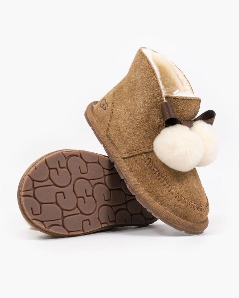 Уггі жіночі замшеві з бумбоном UGG Australia Chestnut Suede р. 28/29 Коричневий (7502)