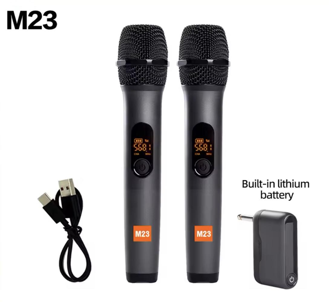 Микрофонная система M23 UHF 2-канальная беспроводная с перезаряжаемым приемником (26657700) - фото 2 Микрофонная система M23 UHF 2-канальная беспроводная с перезаряжаемым приемником (26657700) - фото 2