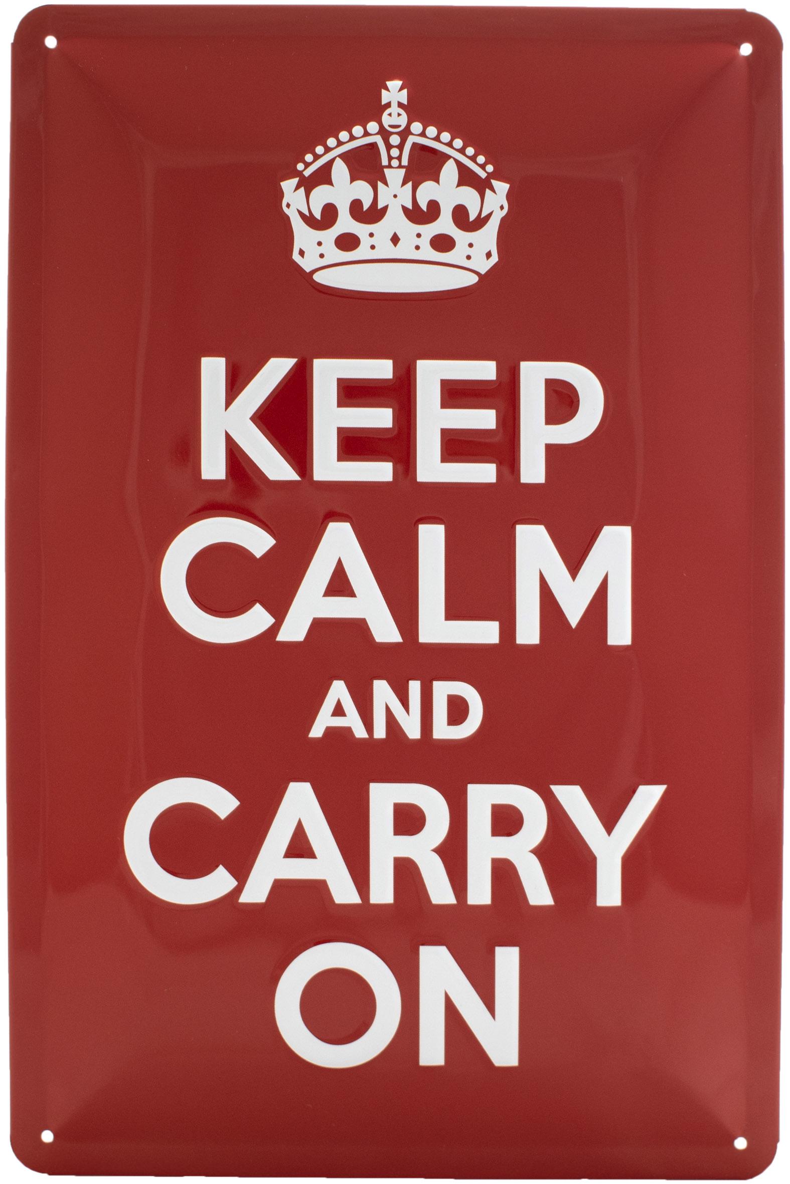 Табличка металлическая Сохраняй Спокойствие И Продолжай/Keep Calm And Carry On 20x30 см