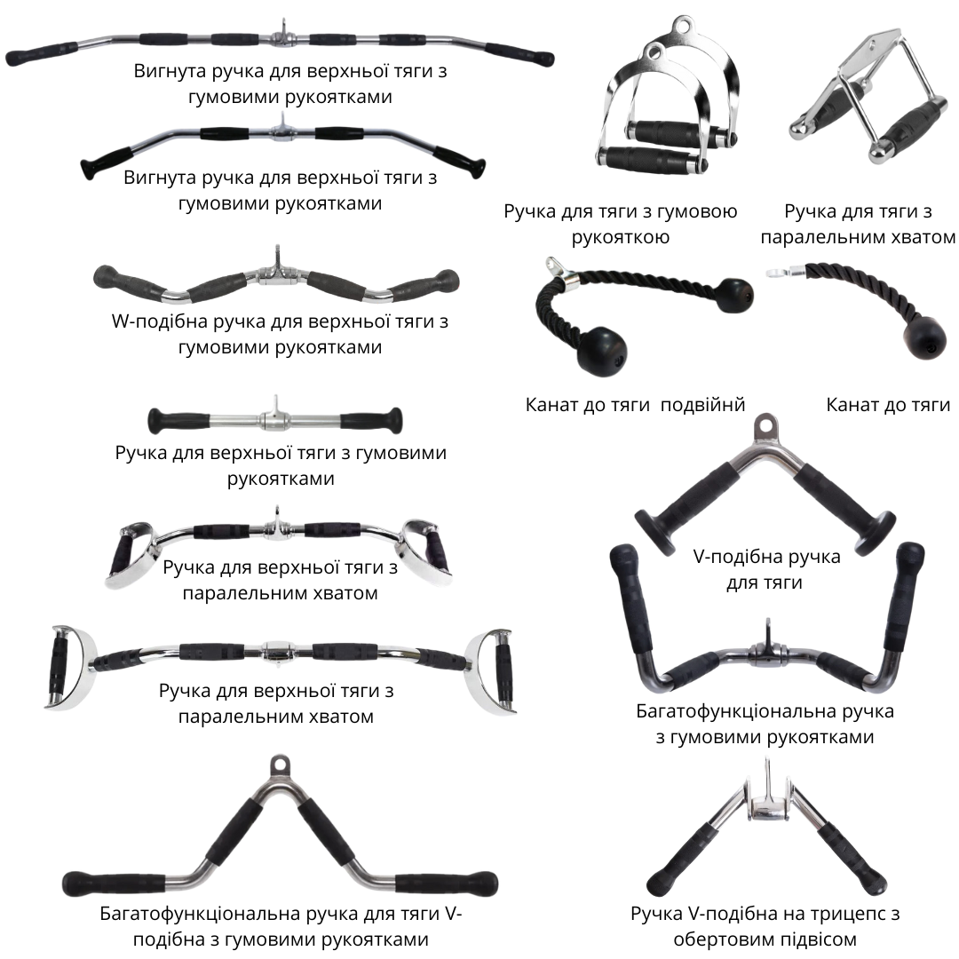 Набор ручек для тяги York Fitness 15 предметов (3652) - фото 3 Набор ручек для тяги York Fitness 15 предметов (3652) - фото 3