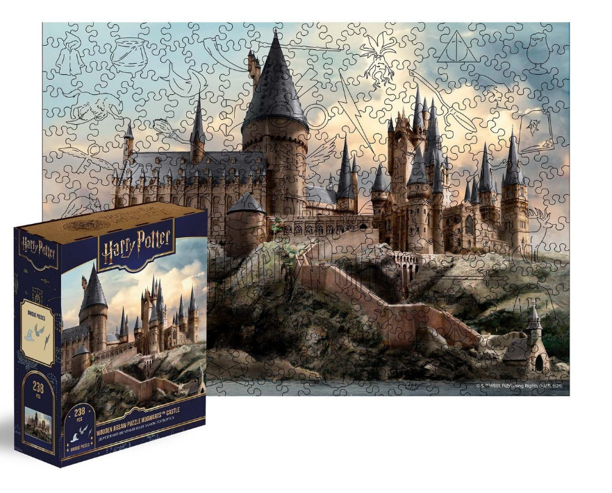 Пазл деревянный фигурный Woods Story Гарри Поттер Серия Замок Хогвартс Фигурный А3