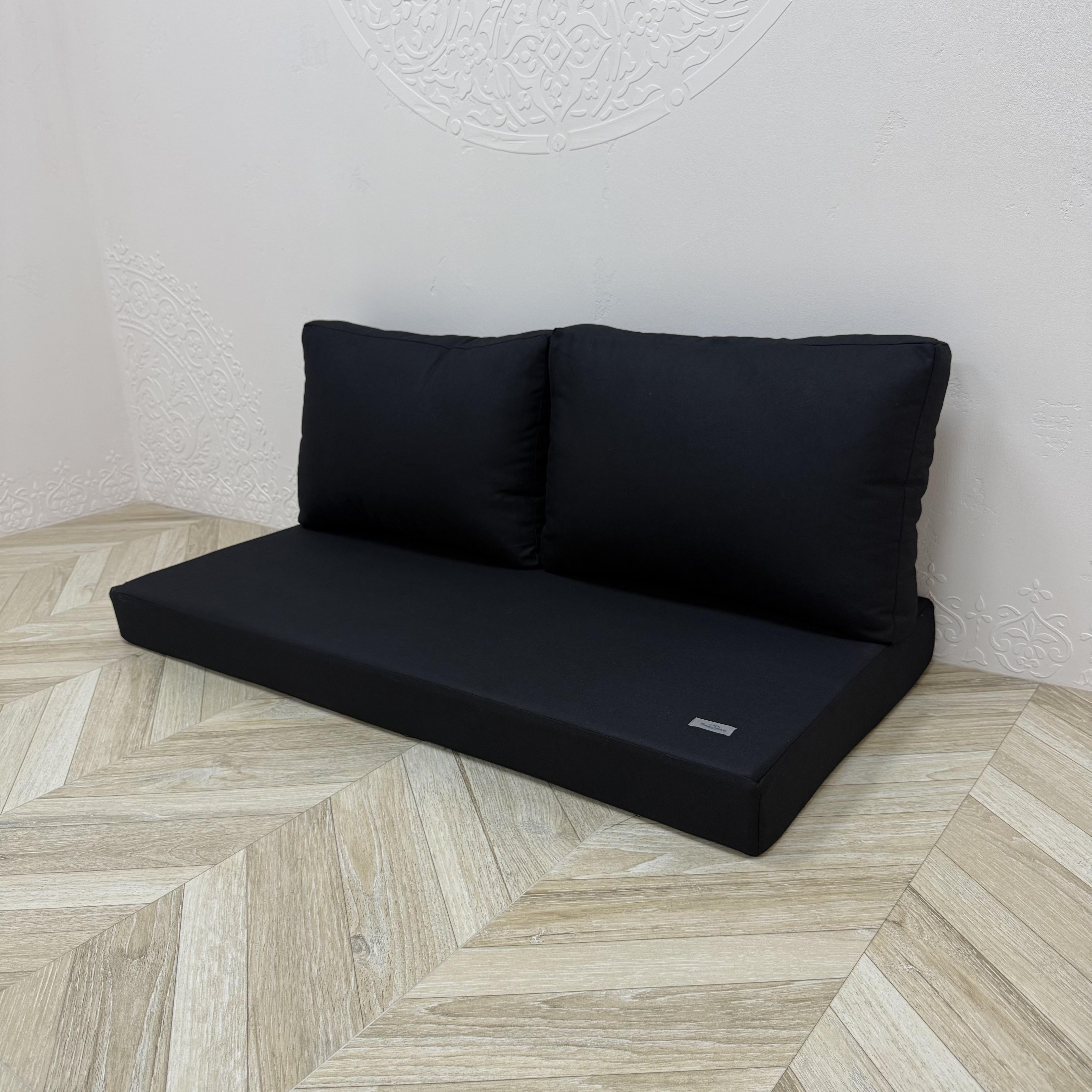 Комплект матрас с подушками Comfort Home на поддоны/качели/каркасы/садовую мебель 120х60х40х10 см Black