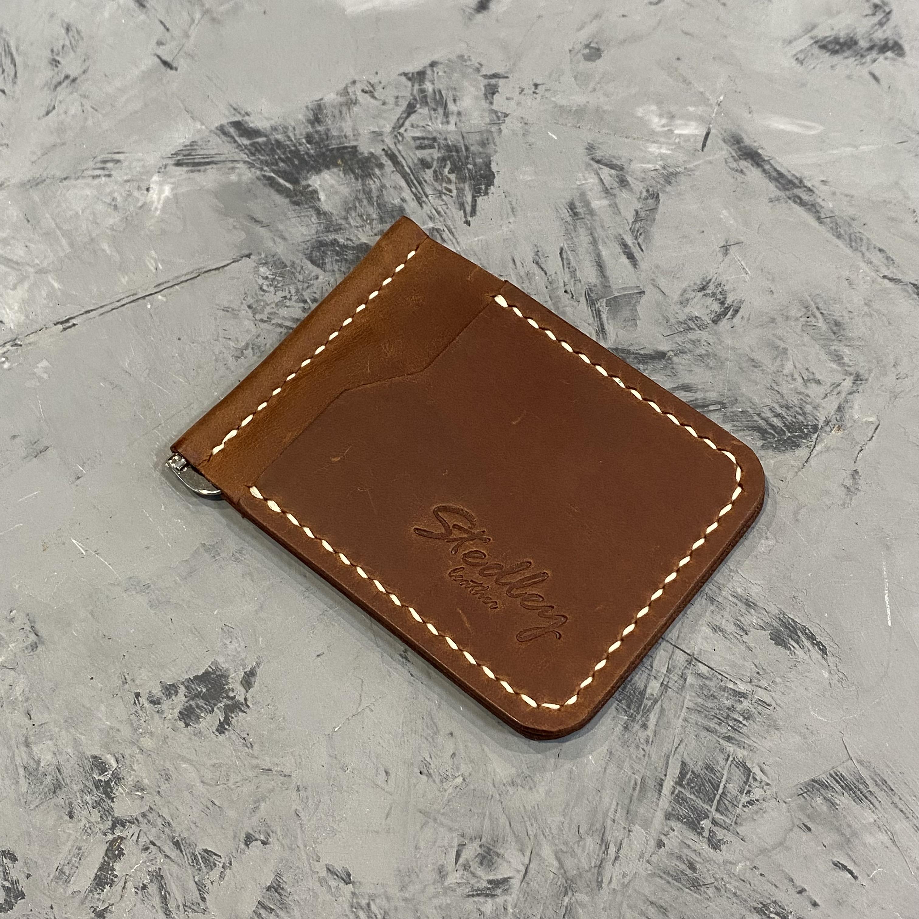 Зажим для денег Stedley Clip 1 кожаный Коричневый (2531303553)