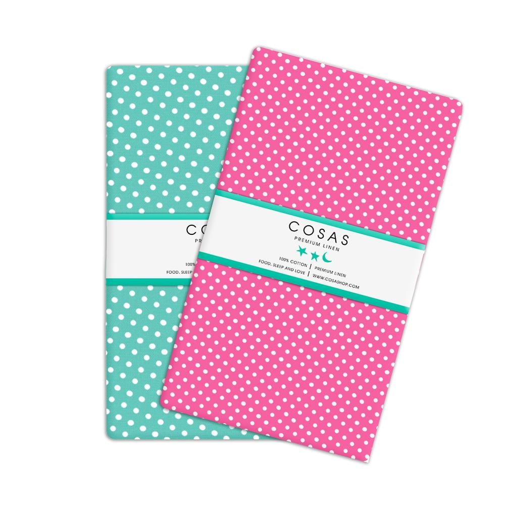 Набір дитячих простирадл COSAS на резинці Drop mint/Drop malina (4822052023952)