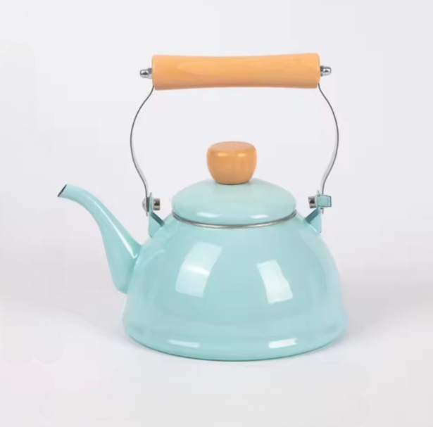 Чайник емальований для газової плити KSL з нержавіючої сталі з ручкою 1,5 л Блакитний (35150)