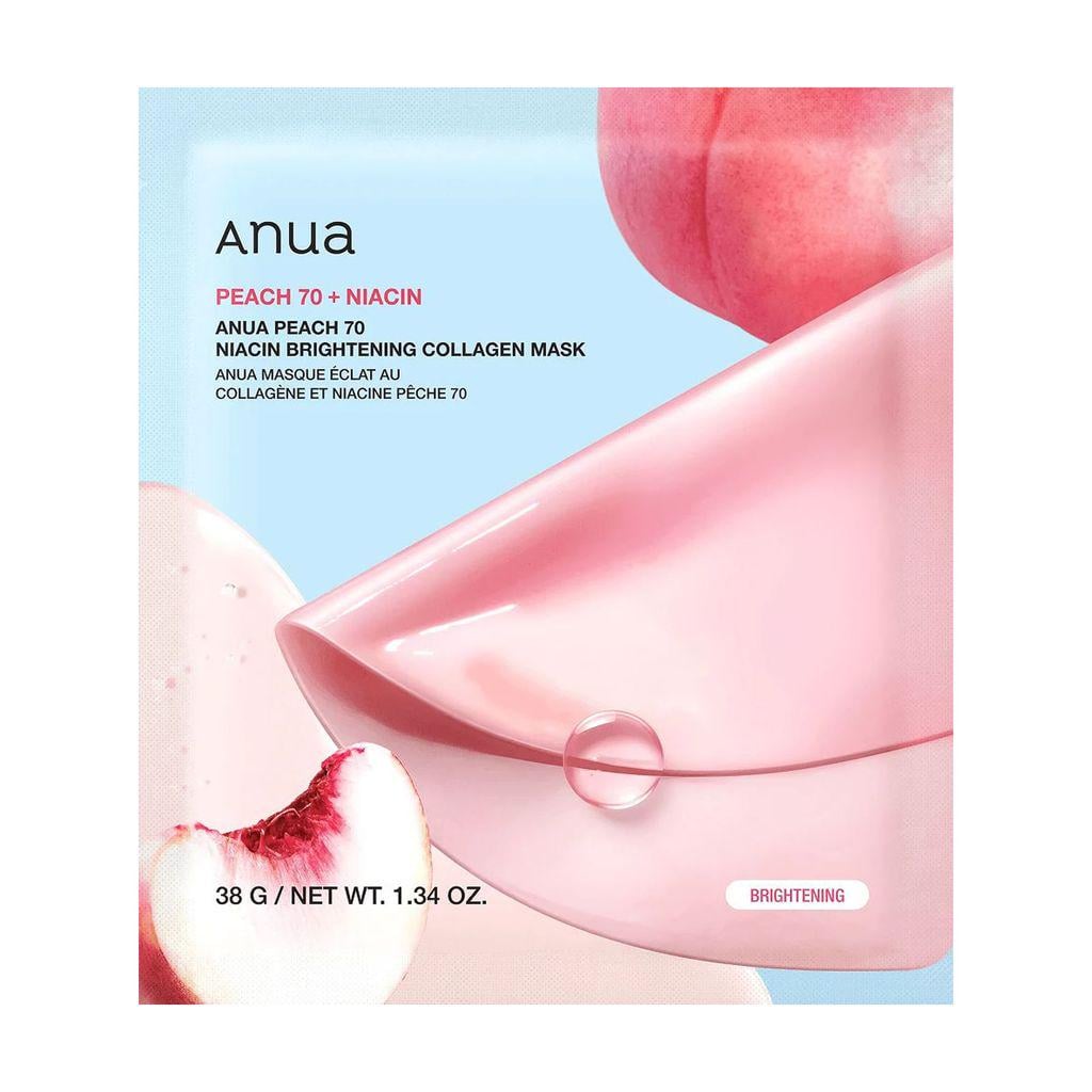 Освітлювальна маска для обличчя ANUA Peach 70 Niacin Brightening Collagen Mask з колагеном 38 г x 1 шт.