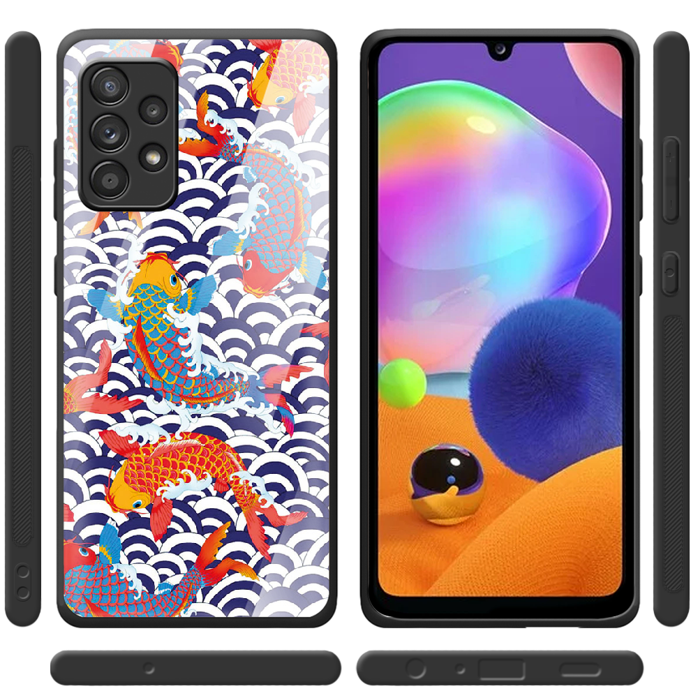 Чохол BoxFace Samsung A325 Galaxy A32 Koi Fish Чорний силікон з склом (42084-up2477-42234) - фото 2