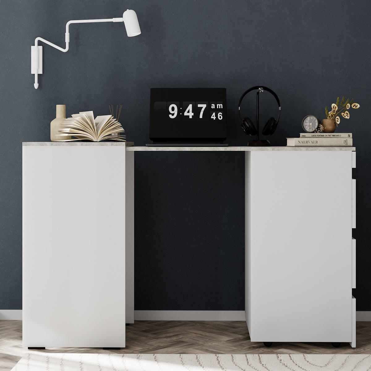 Стол комод-трансформер Molli 1400x450x756 мм Белый бриллиант/Ателье светлый (GATB01010400000) - фото 5 Стол комод-трансформер Molli 1400x450x756 мм Белый бриллиант/Ателье светлый (GATB01010400000) - фото 5