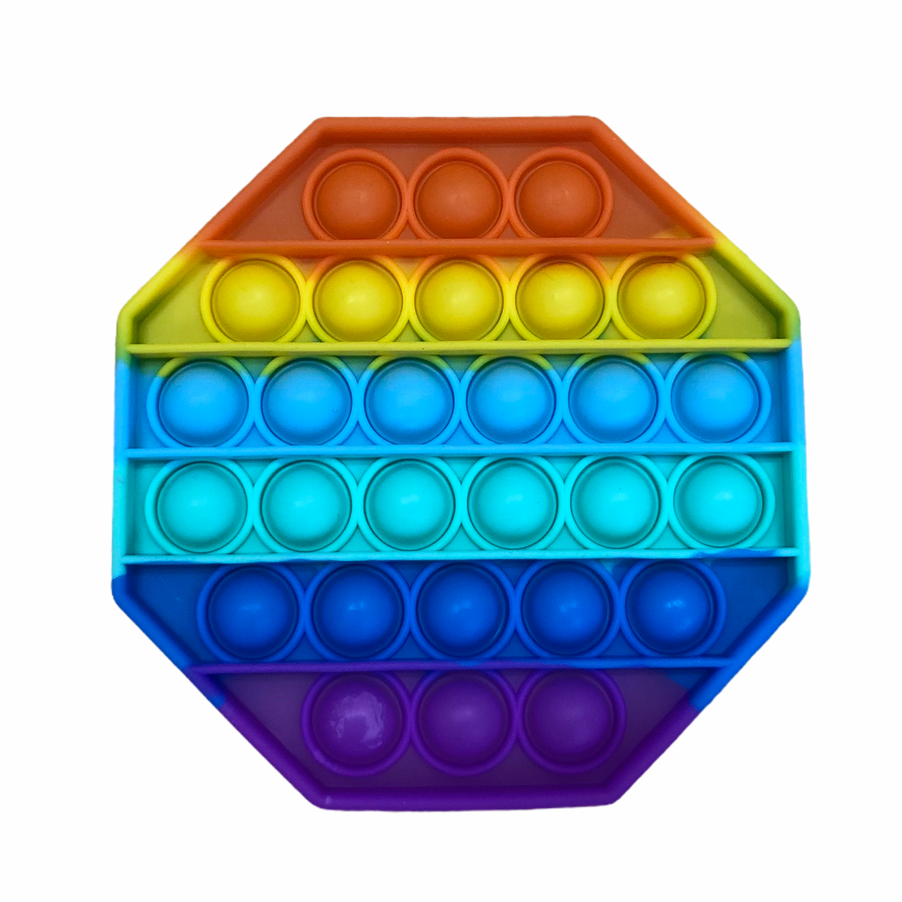 Игрушка-пупырка антистресс сенсорная Pop It многоугольник Разноцветный радужный