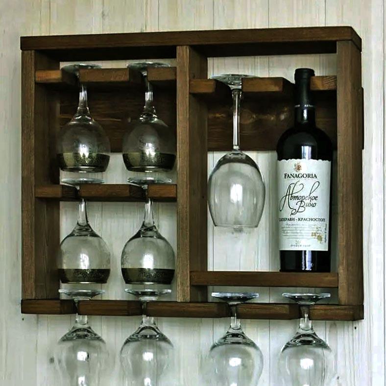 Полка для бокалов из дерева Тремонтон Капучино (ОБС-000809)