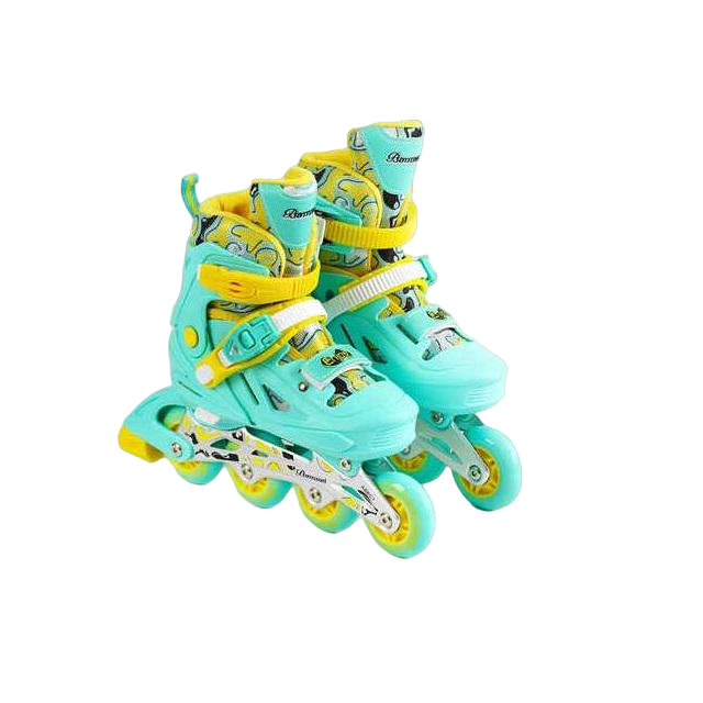 Ковзани роликові із захистом Skates PU колеса світяться р. 35-38 Turquoise (141126)