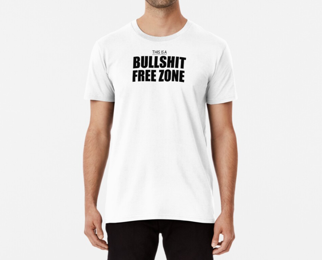 Футболка мужская Stedman с принтом Bullshit free zone XXXL Белый (ПН85-12)