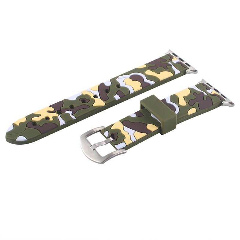 Ремешок для смарт-часов Apple Watch 42 мм/44 мм силиконовый с пряжкой Camouflage with yellow (1077917516) Ремешок для смарт-часов Apple Watch 42 мм/44 мм силиконовый с пряжкой Camouflage with yellow (1077917516)