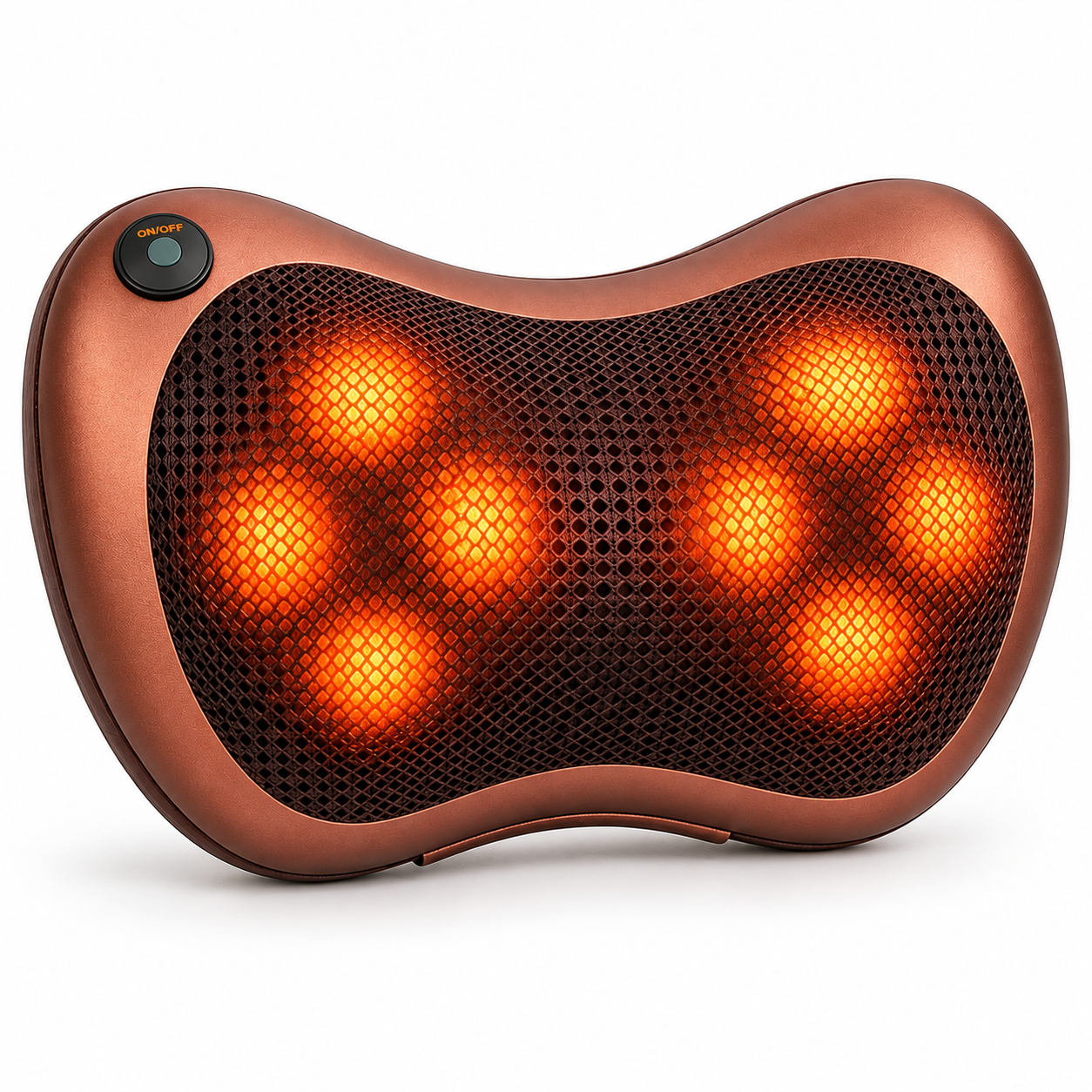 Массажная подушка Massage Pillow 8028 с инфракрасным подогревом для шеи/спины Коричневый (2773)