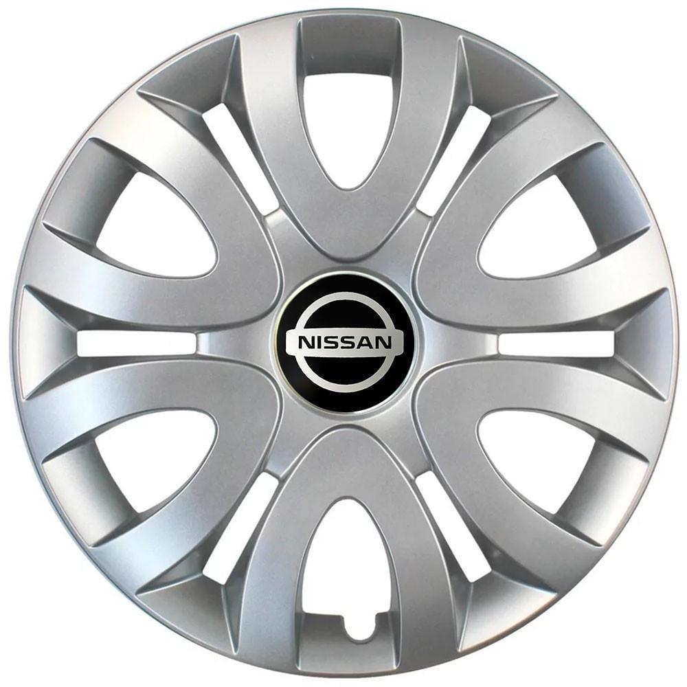 Колпаки автомобильные модельные  SJS 330 с логотипом Nissan R15 4 шт. Серебрянный