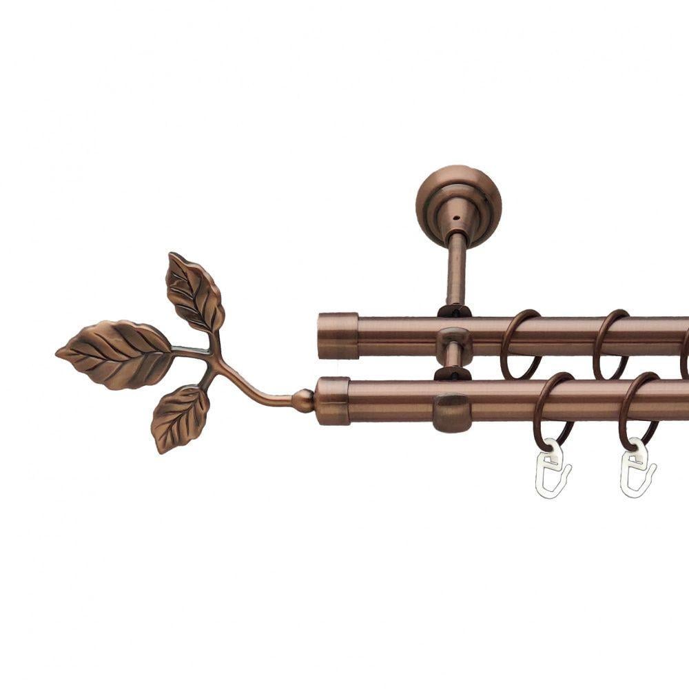 Карниз Orvit Тоскана двухрядный гладкий 19/19 мм 200 см Античная медь (00-00012144)