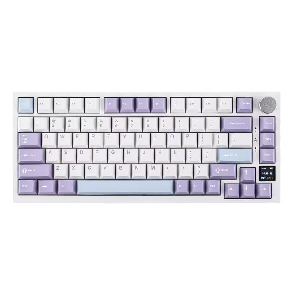 Клавіатура ігрова механічна Ajazz AK820 Pro бездротова Білий/Фіолетовий (600043)