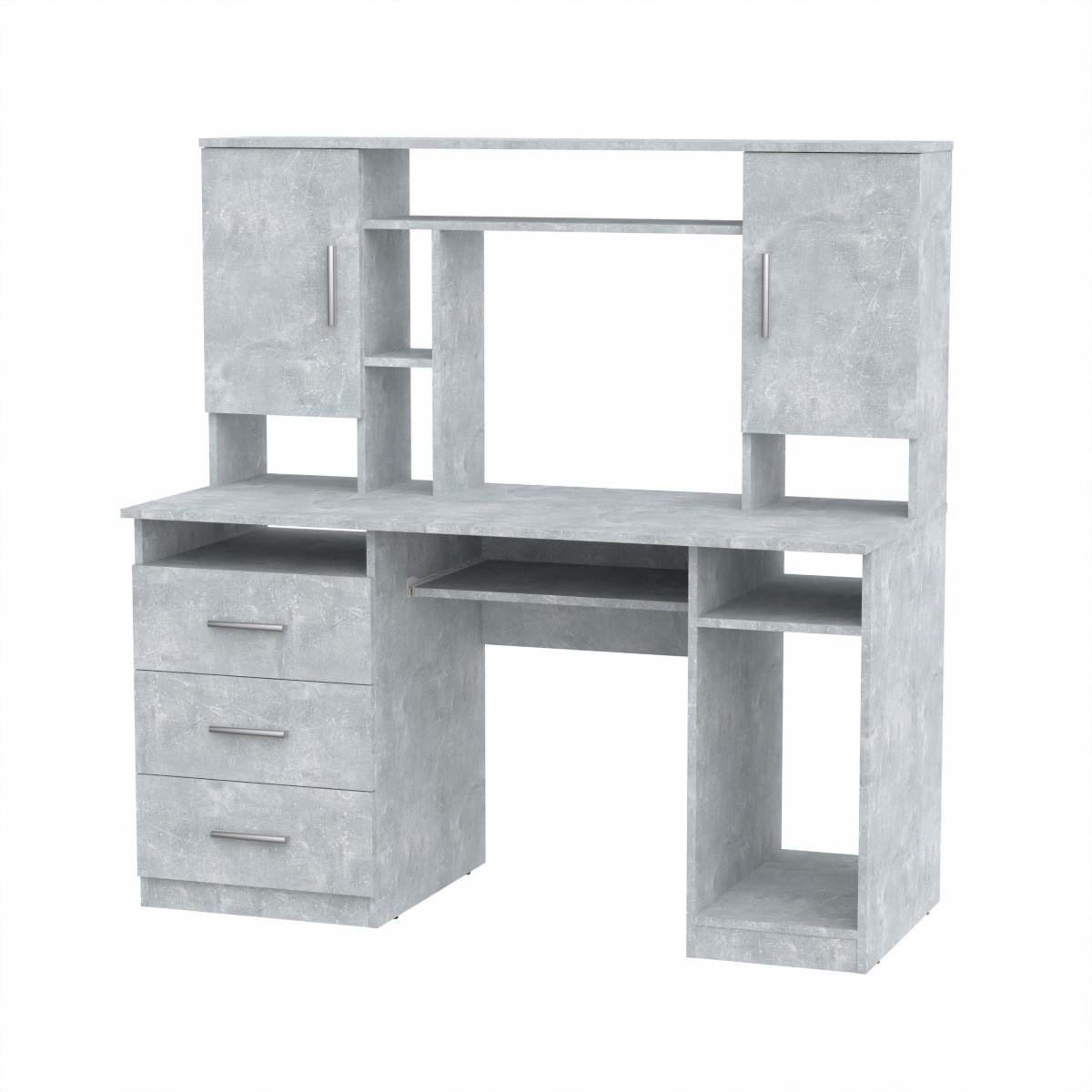 Стол компьютерный Компанит Менеджер 140х59,8х142,2 см Бетон (66f00be2e46f9163b5262a29)