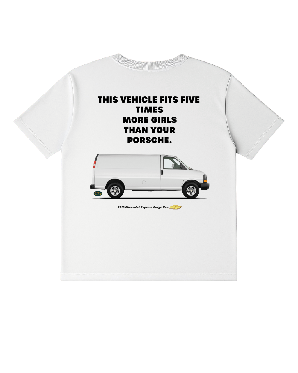Футболка MEAN LTD 2018 Chevy Express cargo van Этот автомобиль fit five times more girls than your Porsche M Белый (MLD0018287) - фото 1 Футболка MEAN LTD 2018 Chevy Express cargo van Этот автомобиль fit five times more girls than your Porsche M Белый (MLD0018287) - фото 1