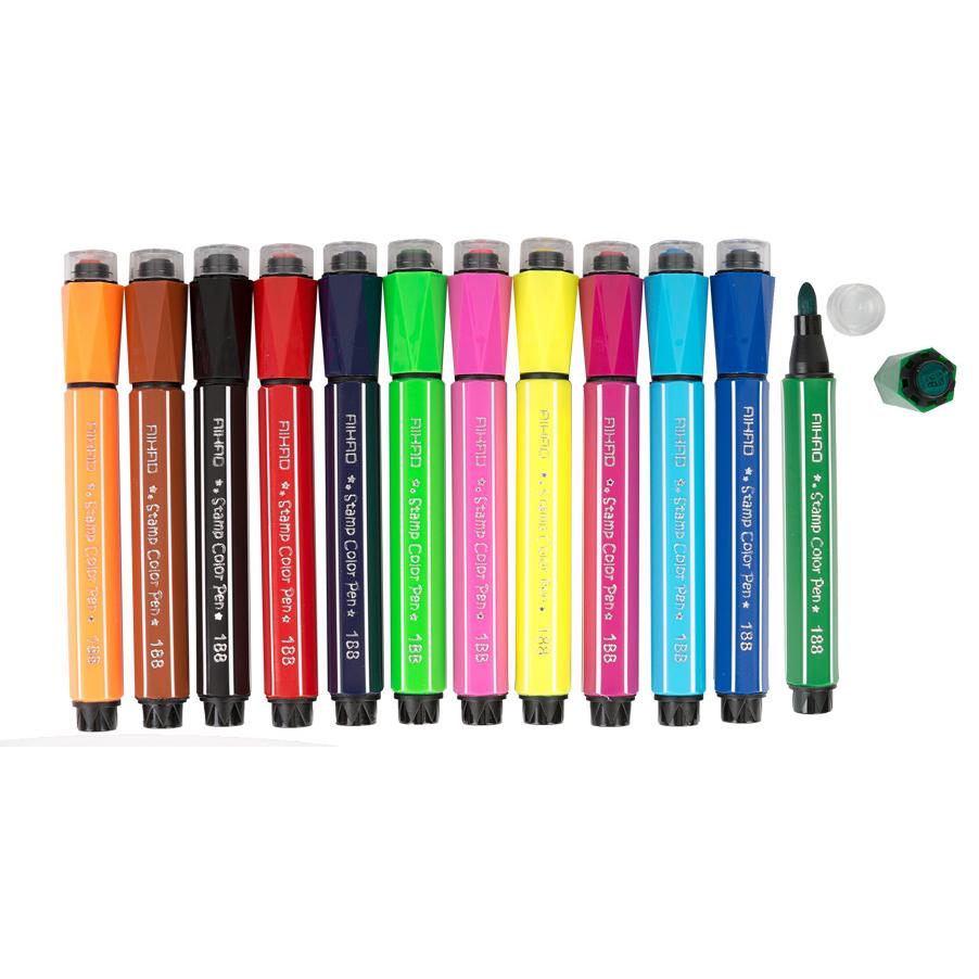 Фломастеры с печатью AIHAO 12 цветов (MAH-AH1885-12)