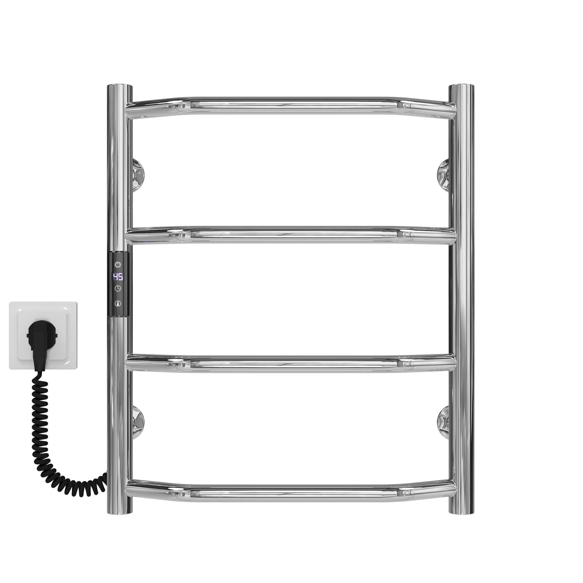 Рушникосушарка електрична Deffi Трапеція П4 JD03 ліве підключення нержавіюча сталь 400х500 мм Хром (C.TR.50.40.4.E.C.L.1)