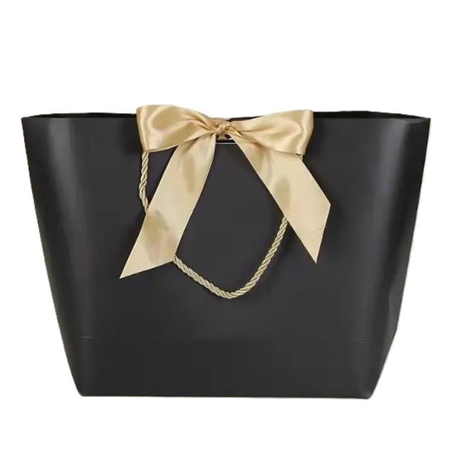 Подарочный пакет Stenson R33173-L с ручками Chic bow 37х25х11 см Black (26075302)