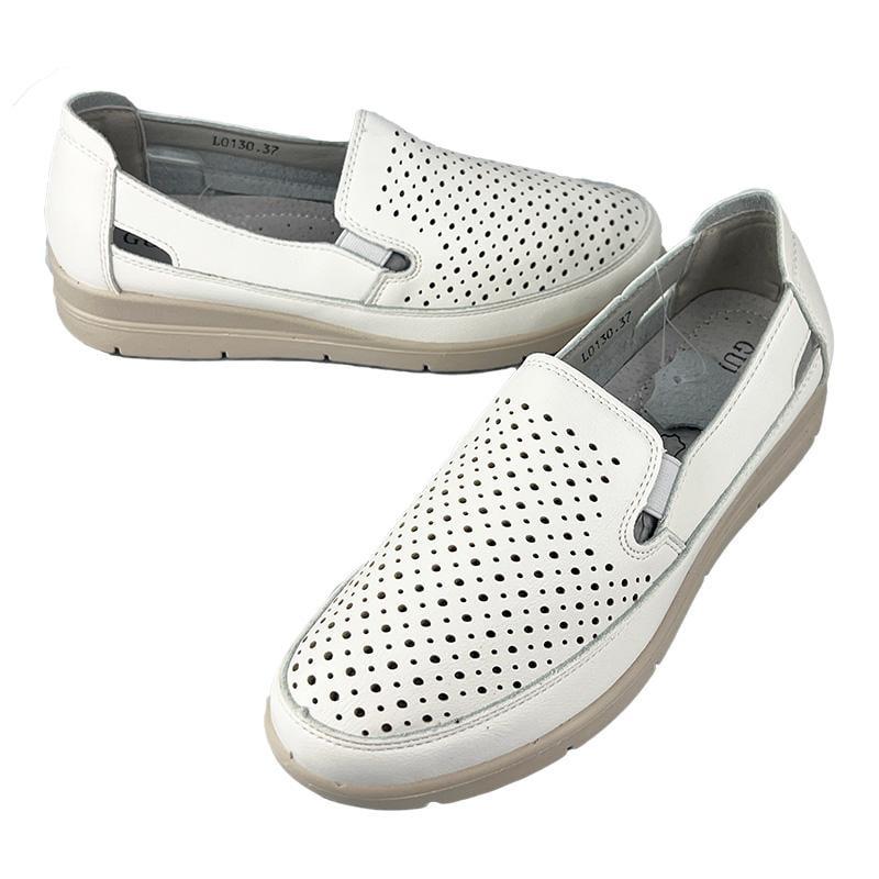 Мокасины женские перфорированная кожа 10130 р. 40 25,5 см Белый - фото 2 Мокасины женские перфорированная кожа 10130 р. 40 25,5 см Белый - фото 2