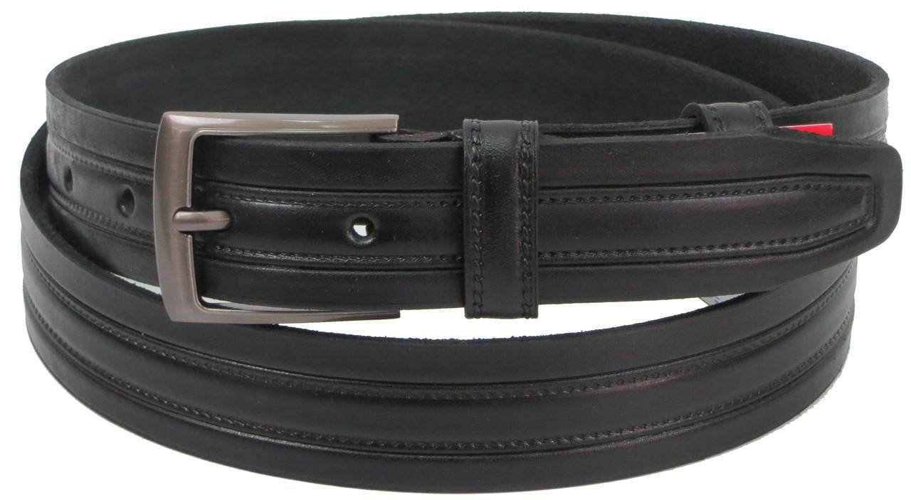 Ремень мужской Skipper 1284-35 под брюки натуральная кожа 3,5 см Черный