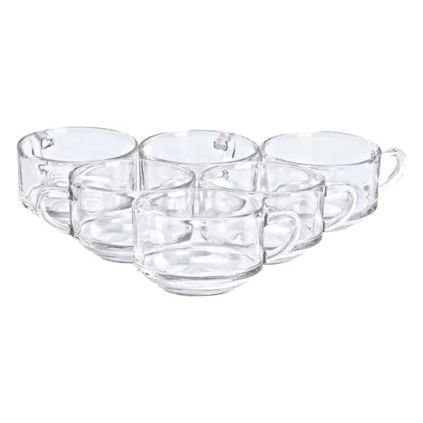 Набор стаканов Smooth стеклянных кухонных для горячих и холодных напитков 6 шт. 270 мл Прозрачный (HP-YH-69)