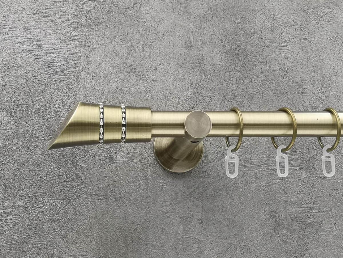 Карниз Quadrum Дива гладкая штанга одинарный универсальный 25 мм 300 см Антик (262040381)