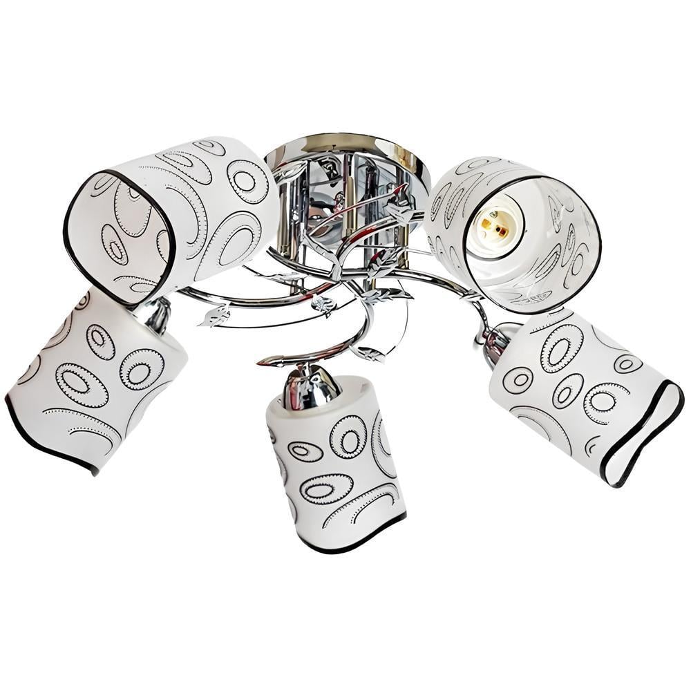 Люстра Svet на пять плафонов с декоративным рисунком под лампу Е27 Хром (SH-4403/5 CR) Люстра Svet на пять плафонов с декоративным рисунком под лампу Е27 Хром (SH-4403/5 CR)