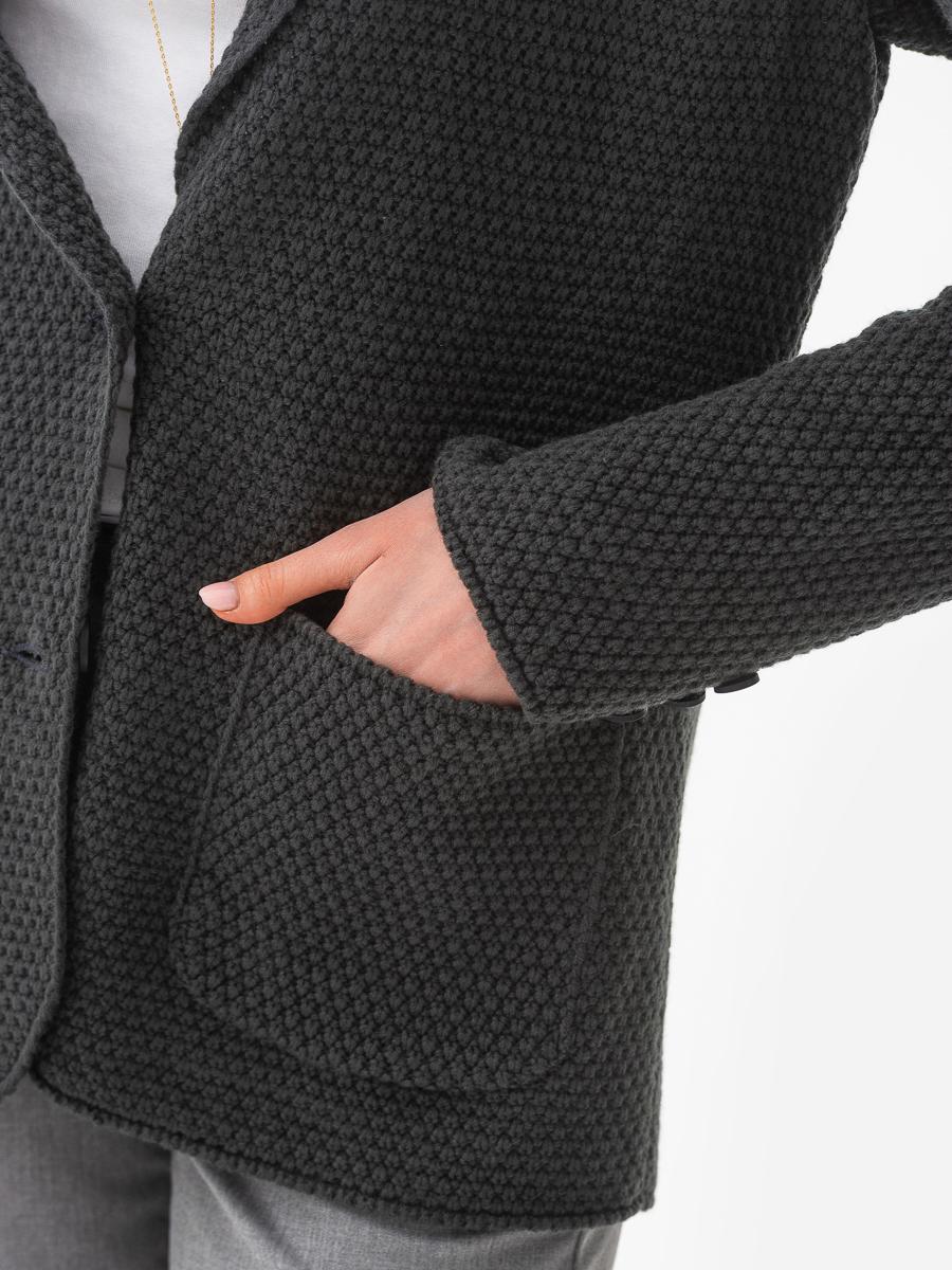 Пиджак женский рисовой вязки SVTR р. 40-42 Темно-серый (598) - фото 6 Пиджак женский рисовой вязки SVTR р. 40-42 Темно-серый (598) - фото 6