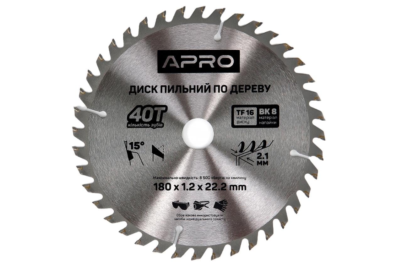 Диск пильний по дереву Apro 180 x 22,220 мм x 40T (830135)