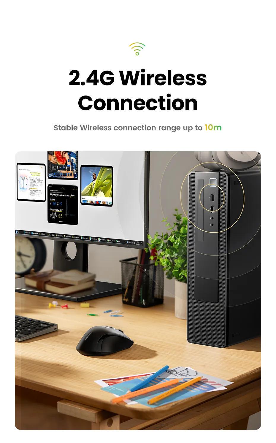 Мышь беспроводная UGREEN эргономичная 1600 DPI 2.4 ГГц Черный (45012) - фото 6 Мышь беспроводная UGREEN эргономичная 1600 DPI 2.4 ГГц Черный (45012) - фото 6