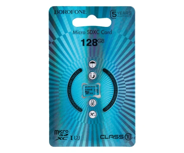 Карта пам'яті Borofone MicroSDXC 10 Class 128Gb Blue - фото 1 Карта пам'яті Borofone MicroSDXC 10 Class 128Gb Blue - фото 1
