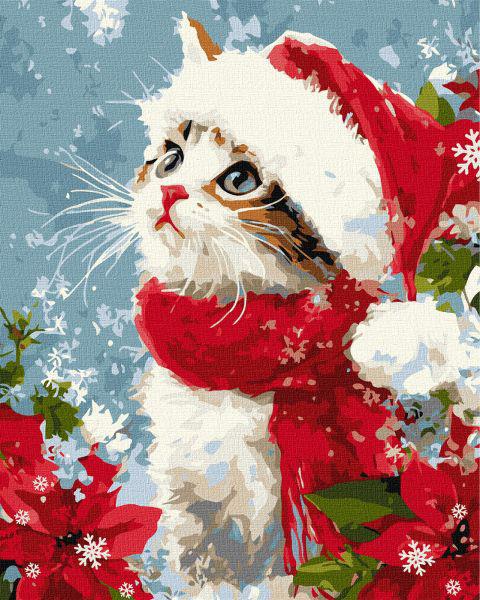 Картина по номерам Ideyka Кот в снегу 40x50 см (Id-KHO6851)