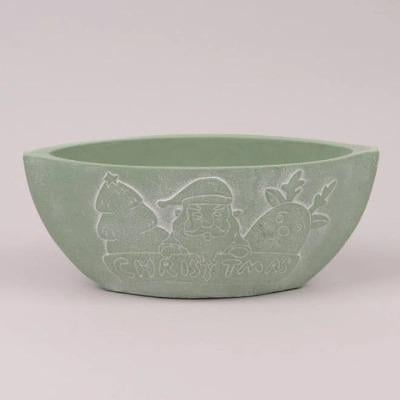 Кашпо з цементу новорічне CHRISTMAS М`ятний (39453)