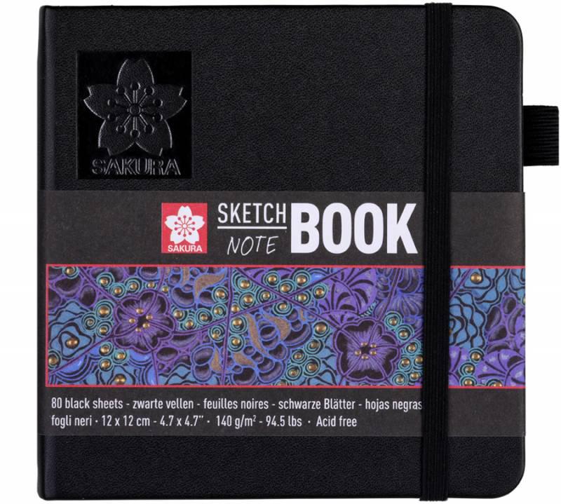 Альбом для графики Sakura Sketch твердый переплет 140 г/кв. м 80 л. 12x12 см Черный (94141002)
