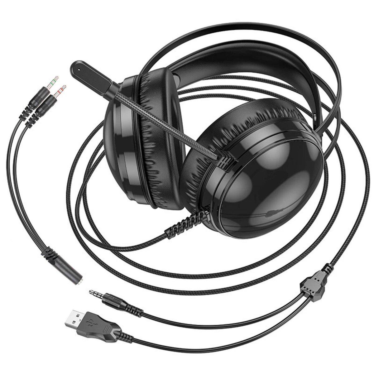 Навушники Borofone BO108 Flame gaming headphones 2 м Black (20359379) - фото 3