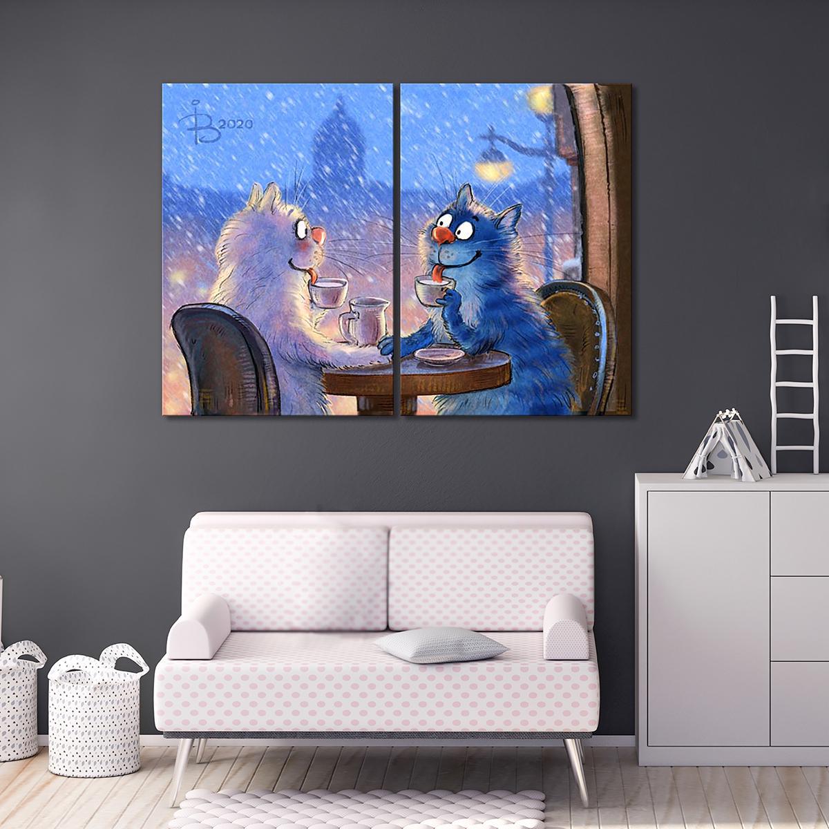 Модульная картина Романтика февраля 2 модуля 120x180 см