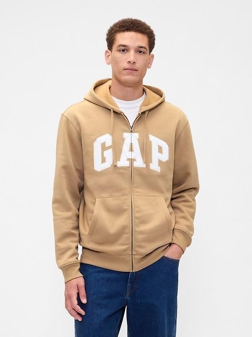 Толстовка женская GAP Relaxed Logo Zip Hoodie XL Бежевый (315831458600)