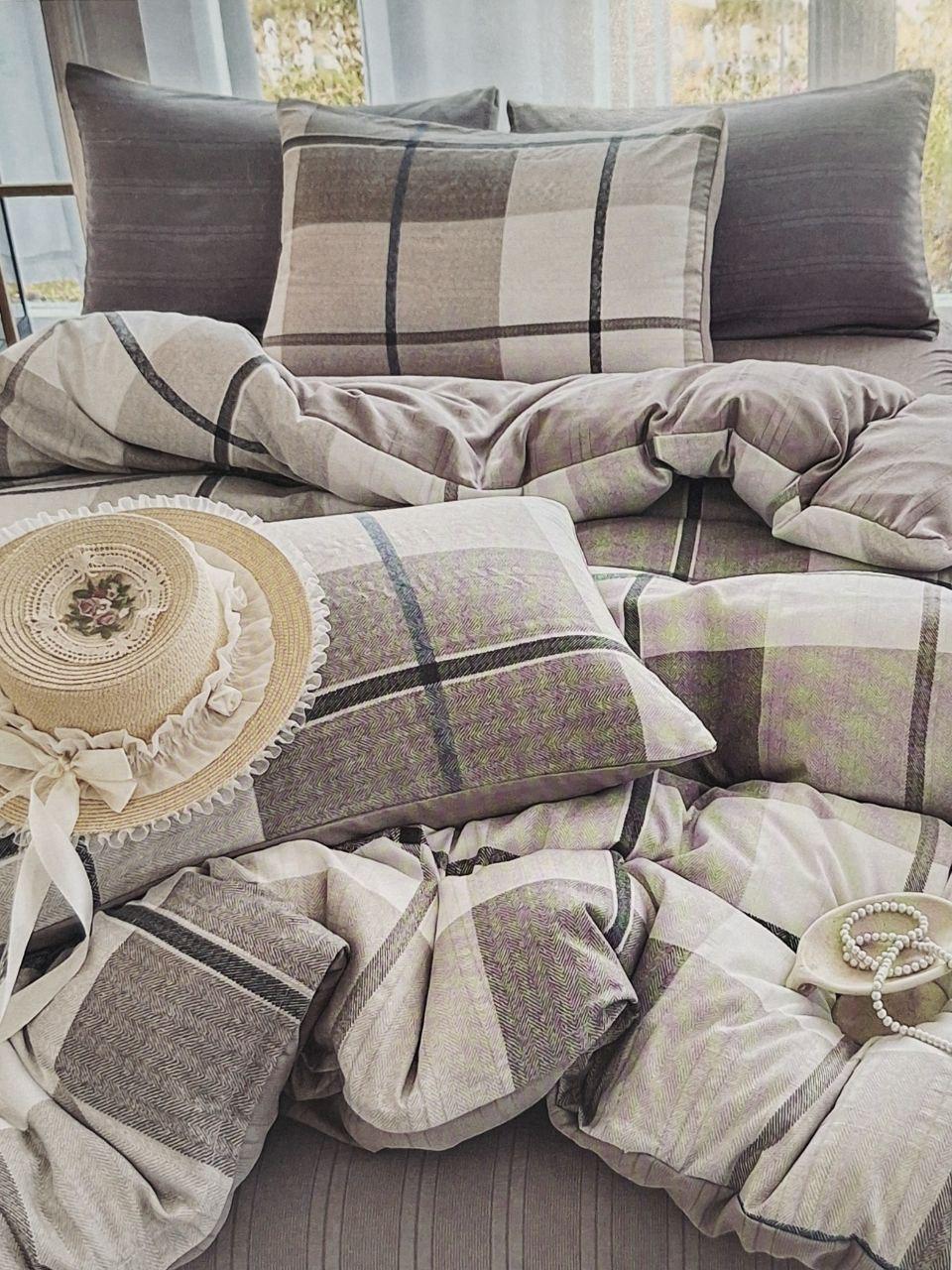 Комплект постельного белья Colorful Home Клеточка муслин евро (2035) Комплект постельного белья Colorful Home Клеточка муслин евро (2035)