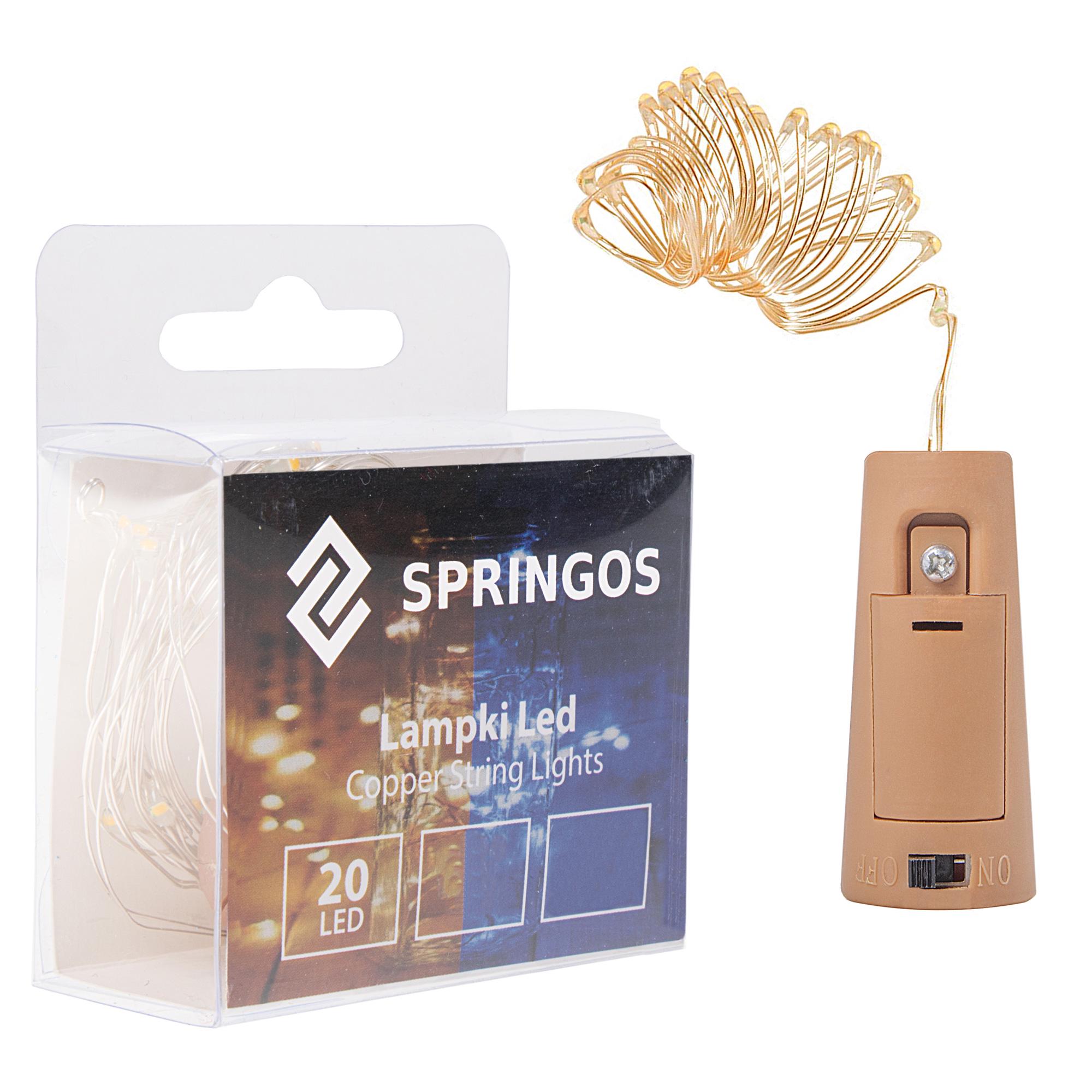 Гірлянда пробка у пляшку Springos на батарейках 20 LED 1,9 м Warm white (CL0026) - фото 3 Гірлянда пробка у пляшку Springos на батарейках 20 LED 1,9 м Warm white (CL0026) - фото 3