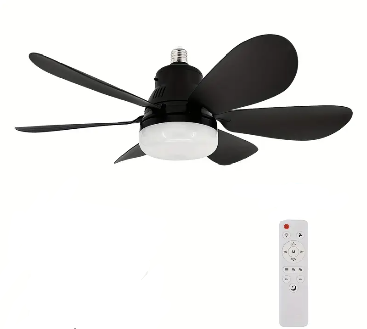Вентилятор потолочный с подсветкой и пультом ДК 52 см Черный (28170871)