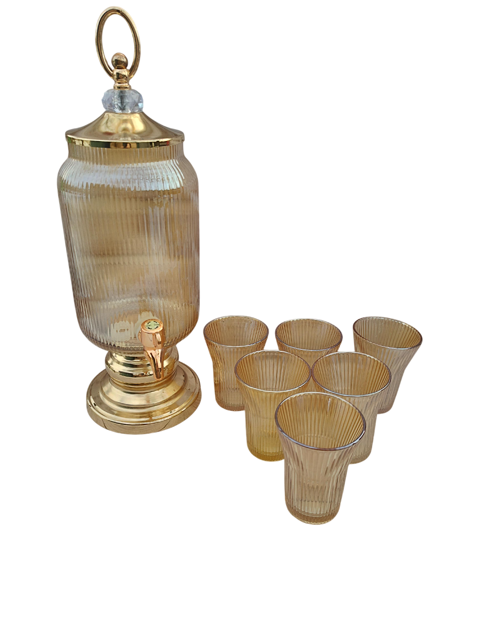 Набор питьевой TS Kitchen стеклянный на металлической ножке 2 л и 6 стаканов 200 мл