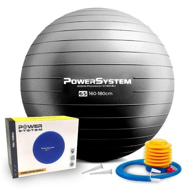 Фітбол для фітнесу Power System PS-4012 PRO Gymball Ø 65 см Black (4012BK-0)