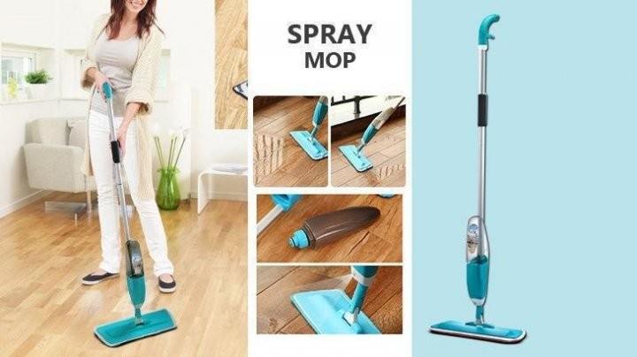 Універсальна швабра з насадкою для миття вікон та розпилювачем Healthy Spray Mop 450 мл Синій - фото 4