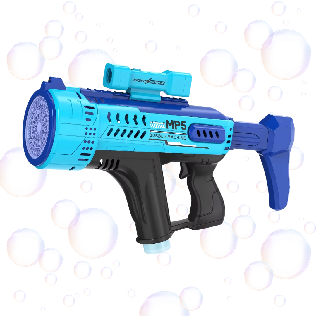 Пистолет-генератор для мыльных пузырей с подсветкой на аккумуляторе Синий