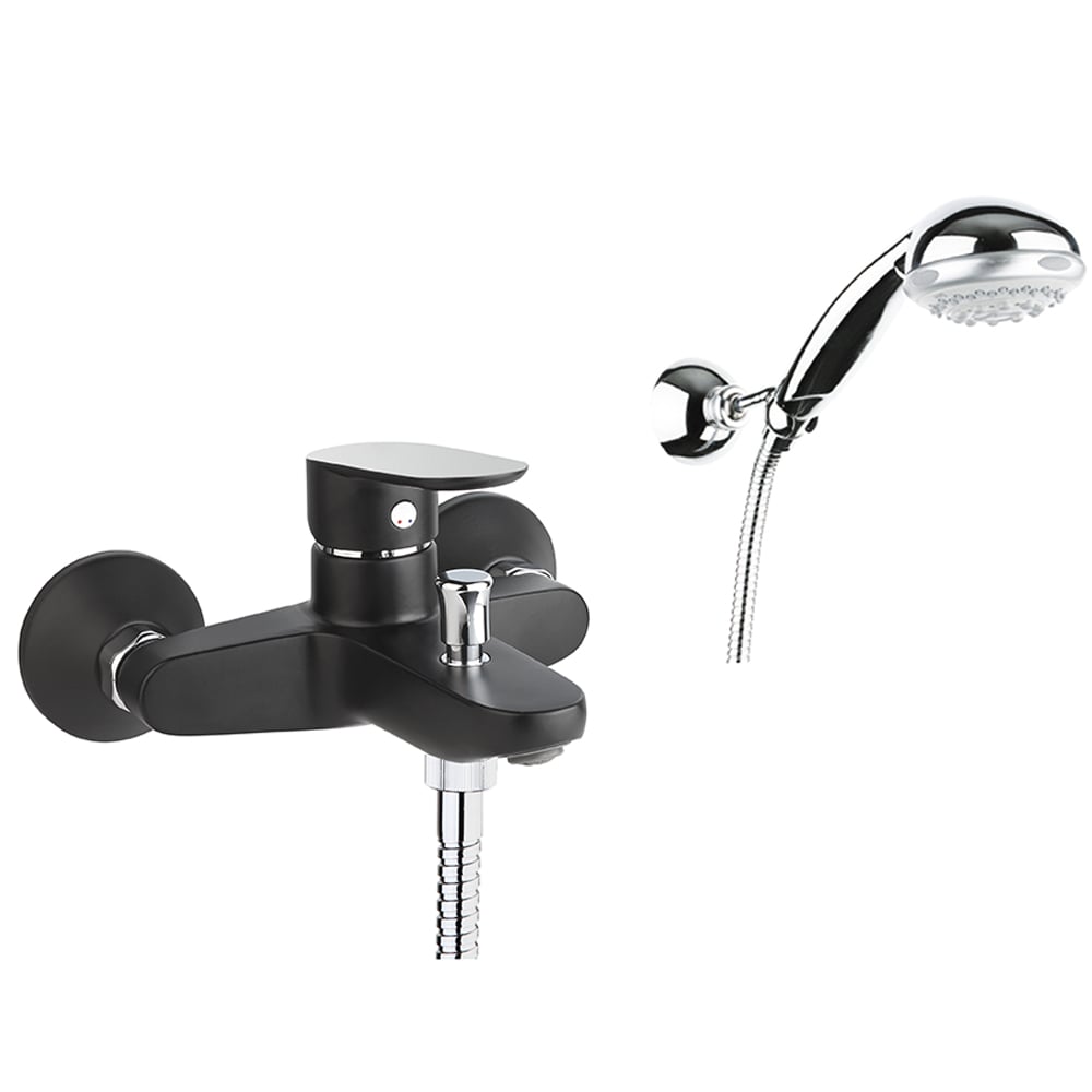 Смеситель для ванны SANTAN KEVON CHIC 81NC8150 с душевым набором Black (651950673f8d996fd46155f5)