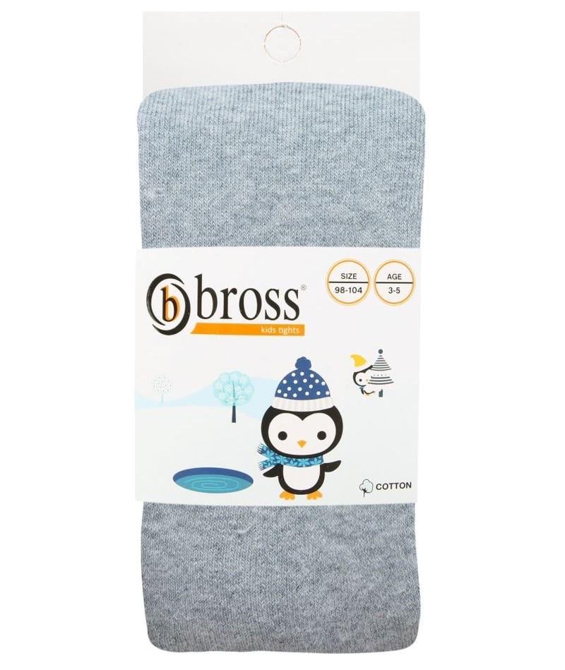 Колготи дитячі махрові BROSS однотонні 110-116 см Світло-сірий (BR12259G)